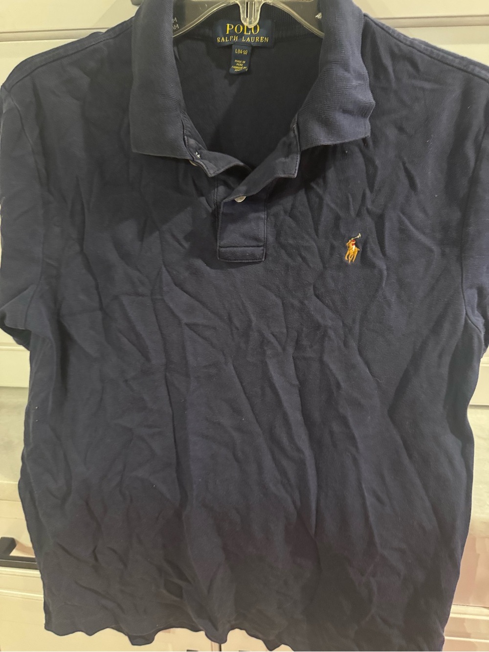 Polo by Ralph Lauren Boys Navy Polo with Yellow Pony Logo